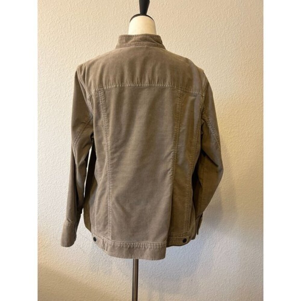 Women's Coldwater Creek Dark Khaki‎ Beige Long Sleeved Zippered Jacket Size 18W - Picture 3 of 12